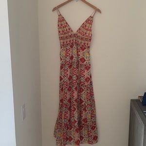 Alice and Olivia Karolina Braided Strap Printed Maxi Dress